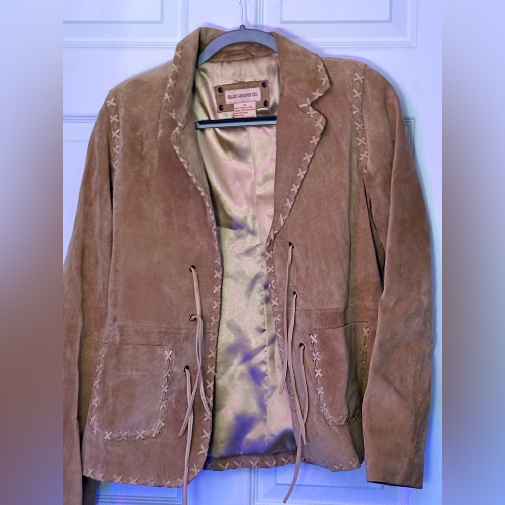 Vintage Suede Jacket with Stitch Detailing